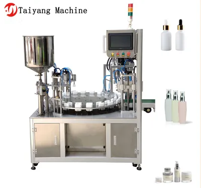 High - Speed Electric Automatic Cream Double - Head Rotary Cap Filling Machine